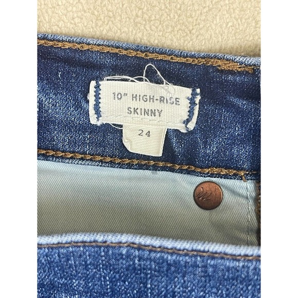 Madewell 10" High Rise Skinny Women's 24 Blue Casual Denim Stretch Button Fly - Picture 9 of 15
